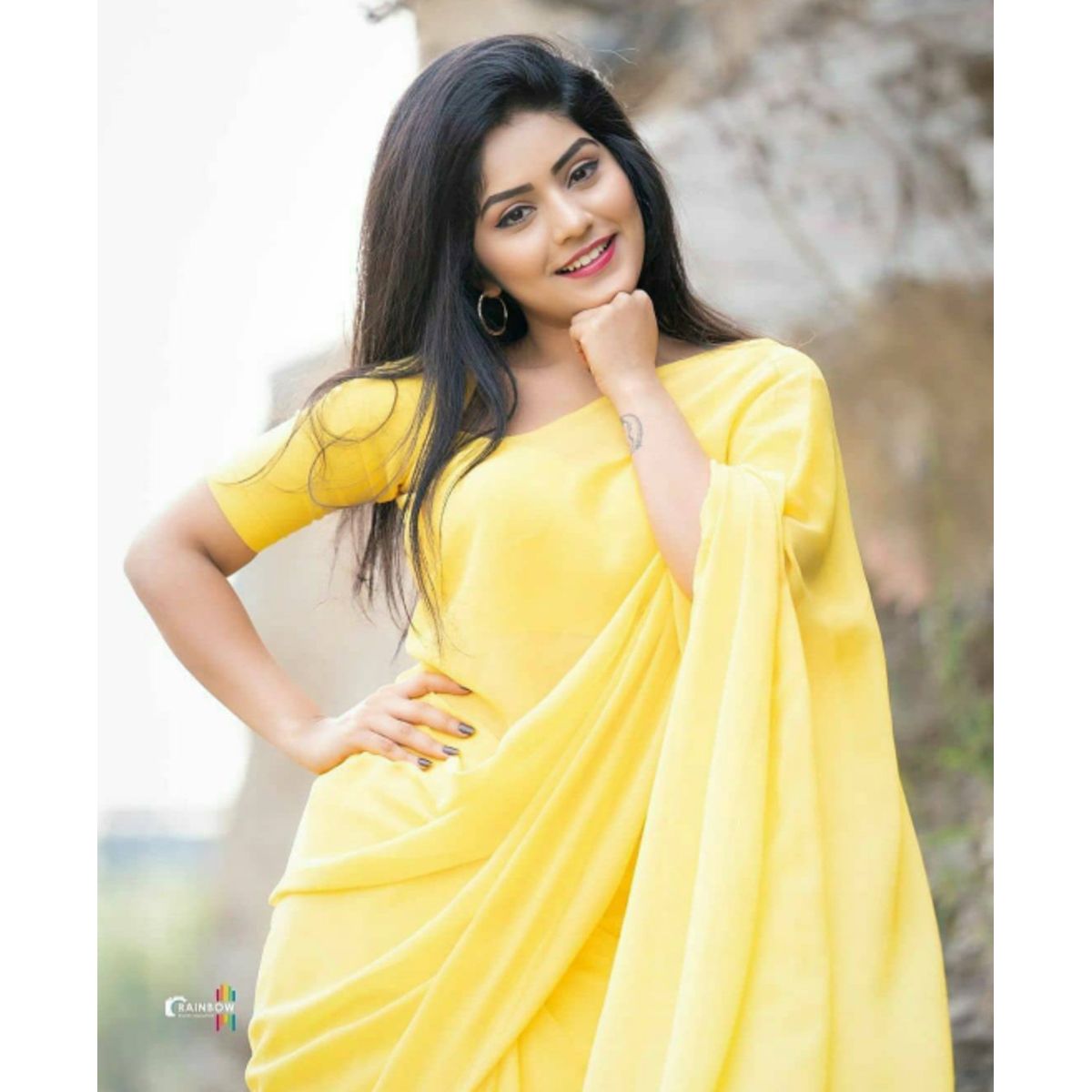 Yellow colour Cotton Saree
