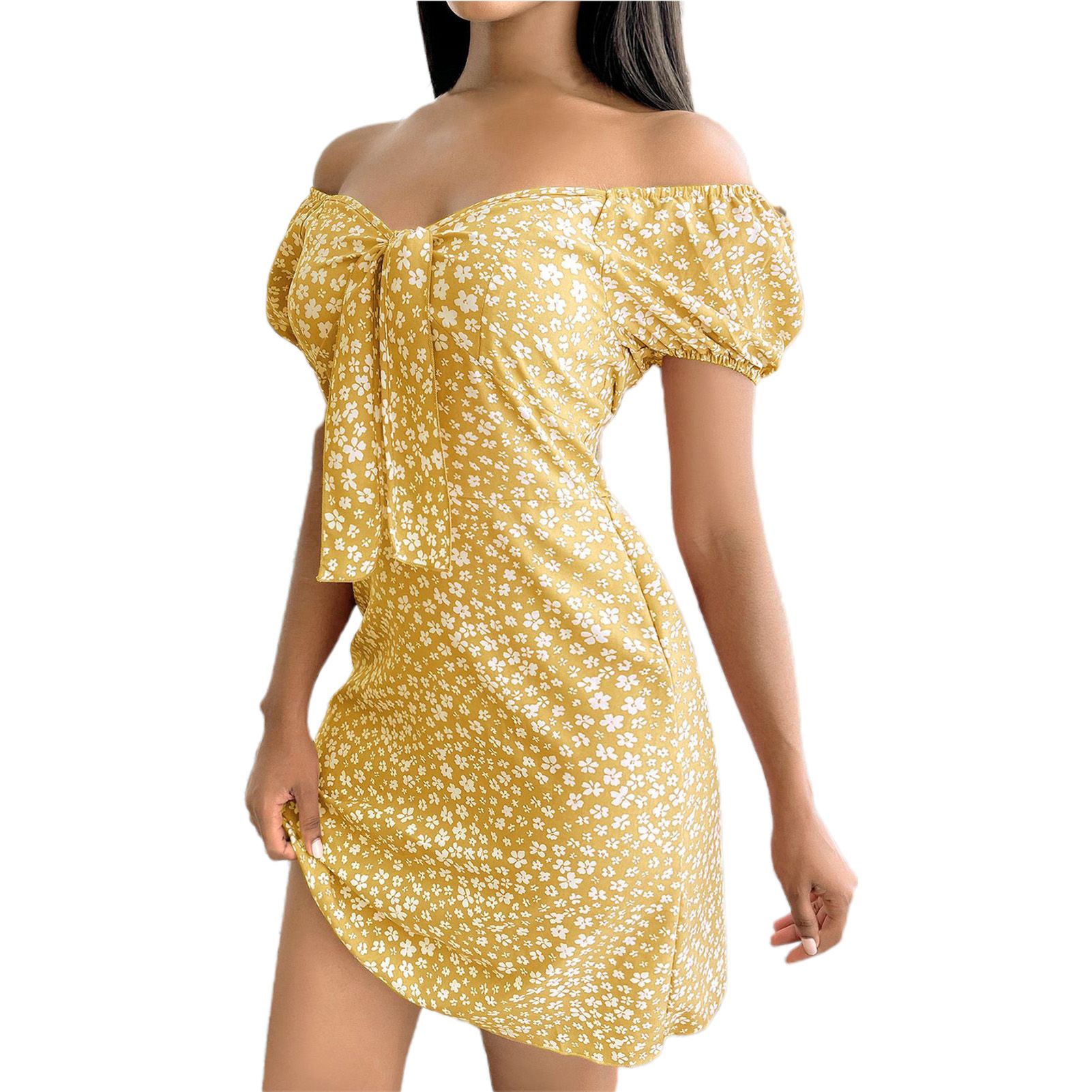 Beh Dress V Neck Short Elastic Cuff Dress