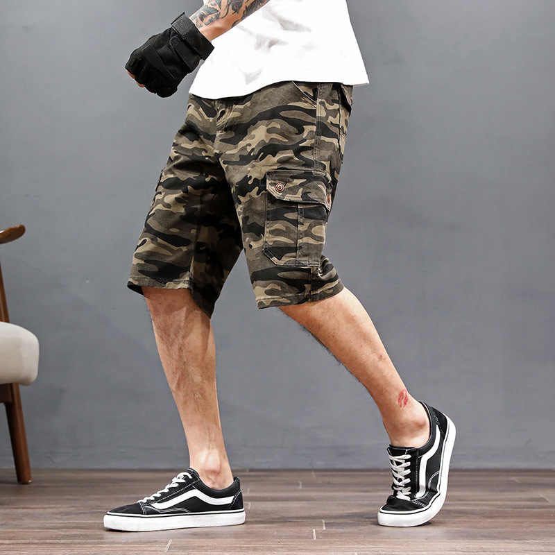 Army Green Mens Comfortable Cotton Cargo Shorts Half Pants