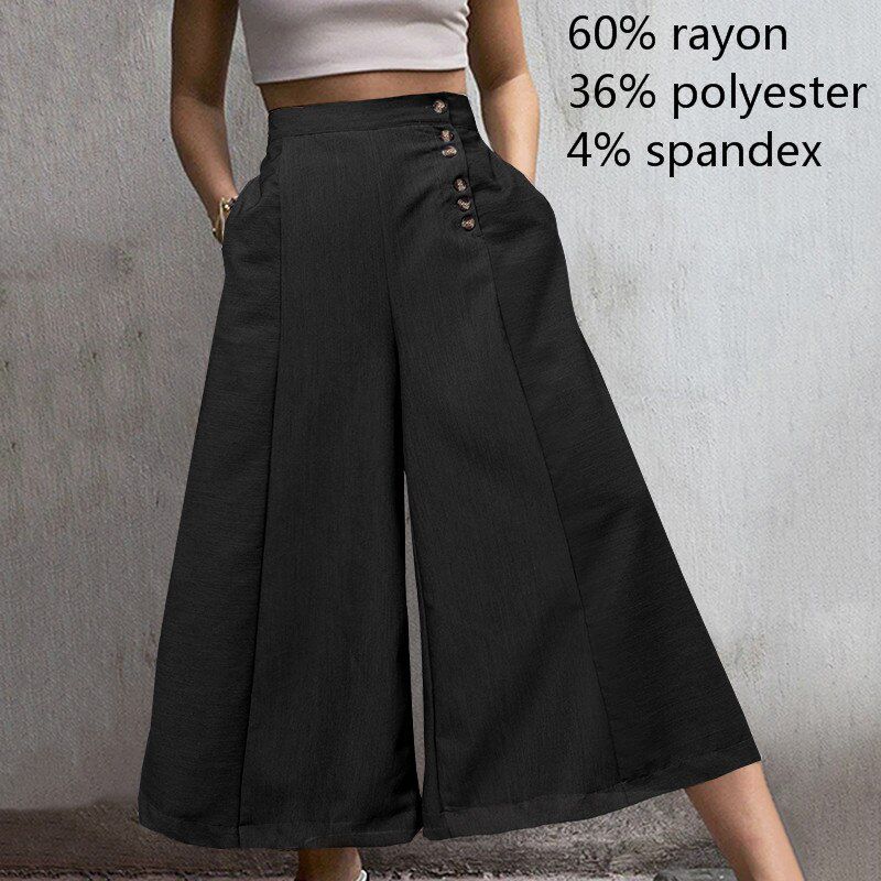 Celmia Fashion Striped Trousers Women's Wide Leg Pants Autumn High Waist Pocket Casual Office Pantalon Elegant Palazzo