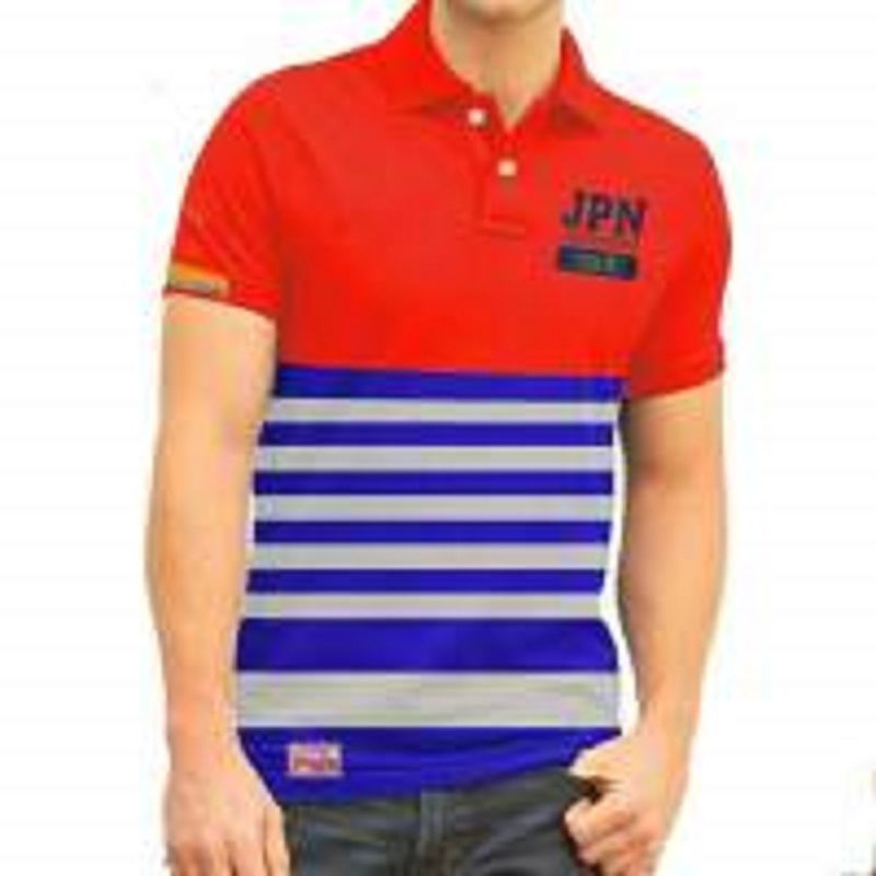 Red BLue cotton polo