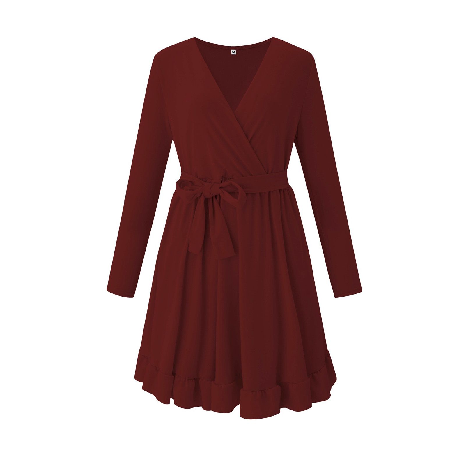 Pullover Dress Comfortable Lace-up Soft Pleated Lady Dress