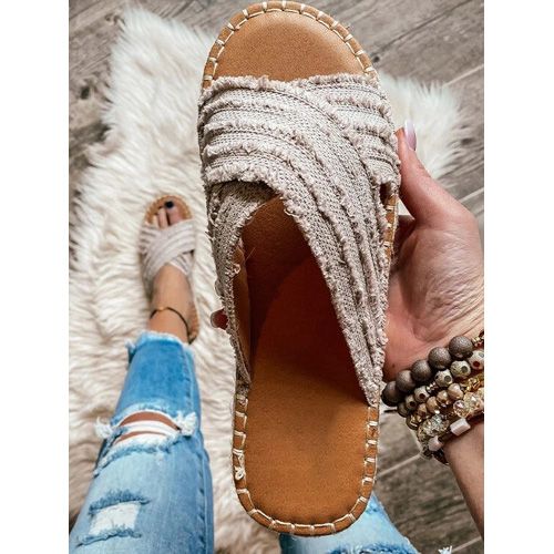Women Flat Flip Flops New Open Toe Summer Beach Shoes Casual Ladies Slides Cross Design Female Sandals Shoes