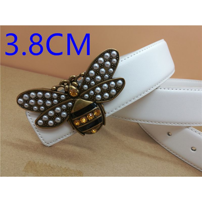 Manufacturers selling 6 color bee metal buckle belt men and women jeans crystal rhinestone luxury brand design bee 3.8CM belt