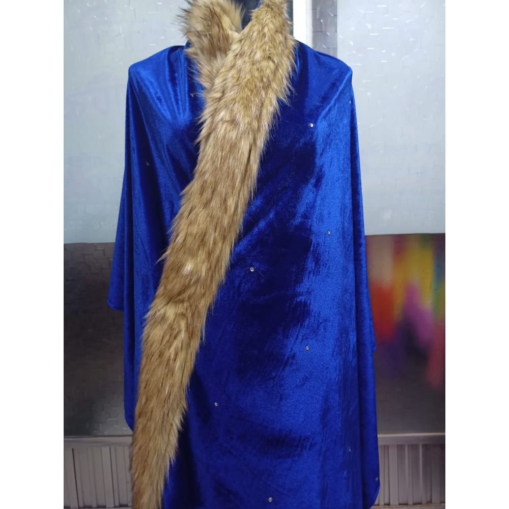 High Quality Velvet Shawl with Fur & Stone works, Comfortable Soft Winter Wear