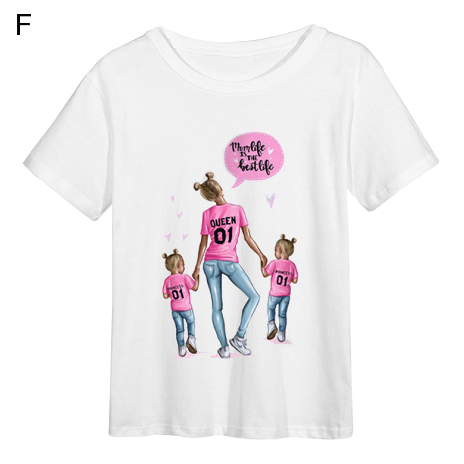 Women T-shirt Decorative Printed Cartoon Mon Kids Pullover