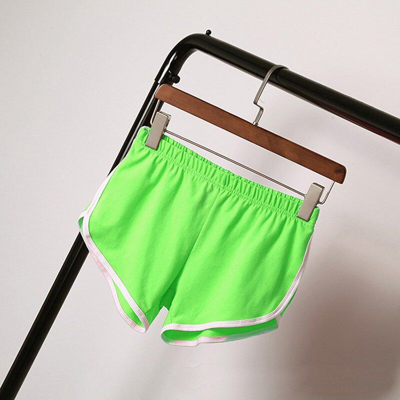 Casual Shorts Summer Stretch Waist Candy Color Slim Sport Shorts Short Women's Home Wear Running Jogging Short