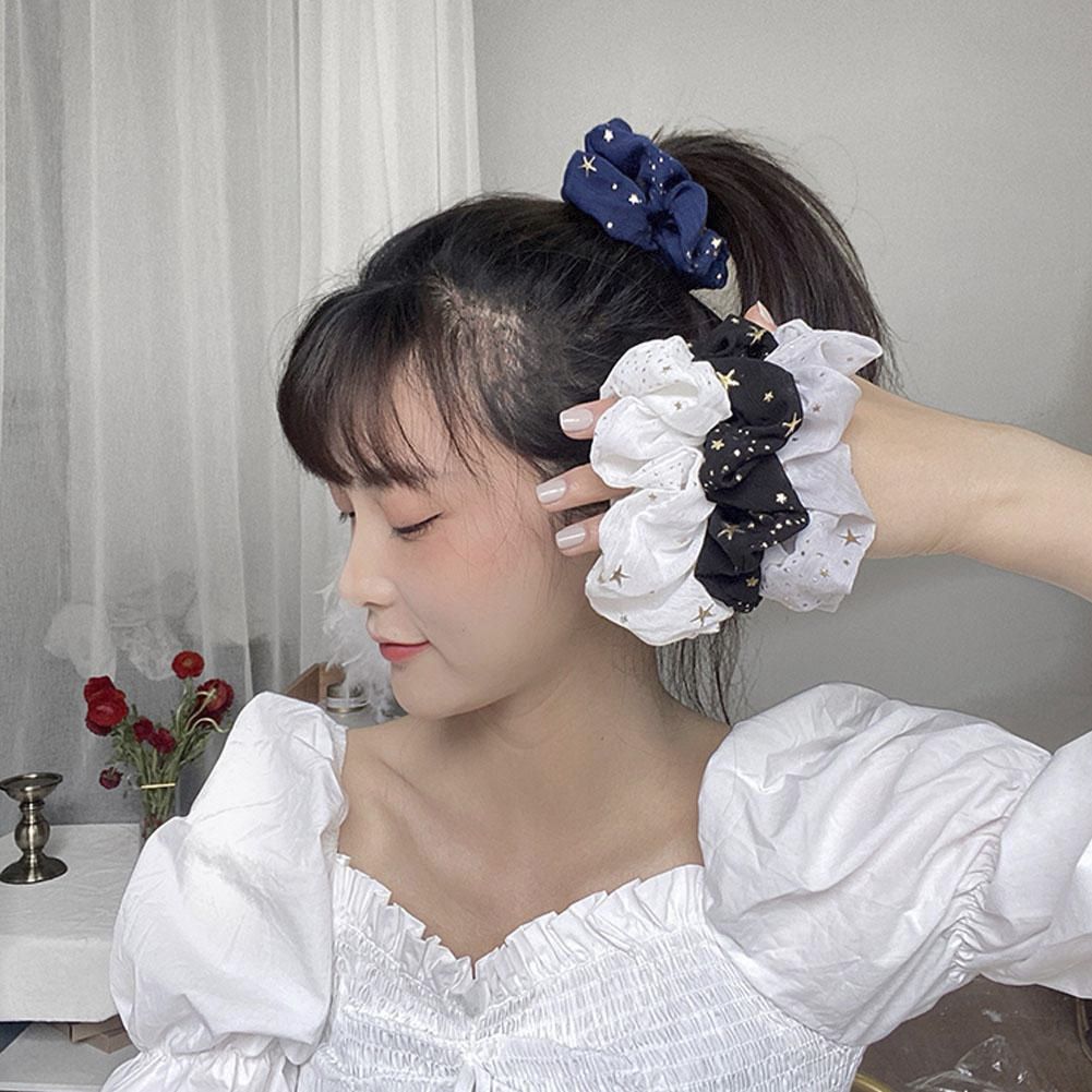 Girl Retro French Star Loop Hair Rope Highly Elastic Hair Rope Headband Hair Accessories