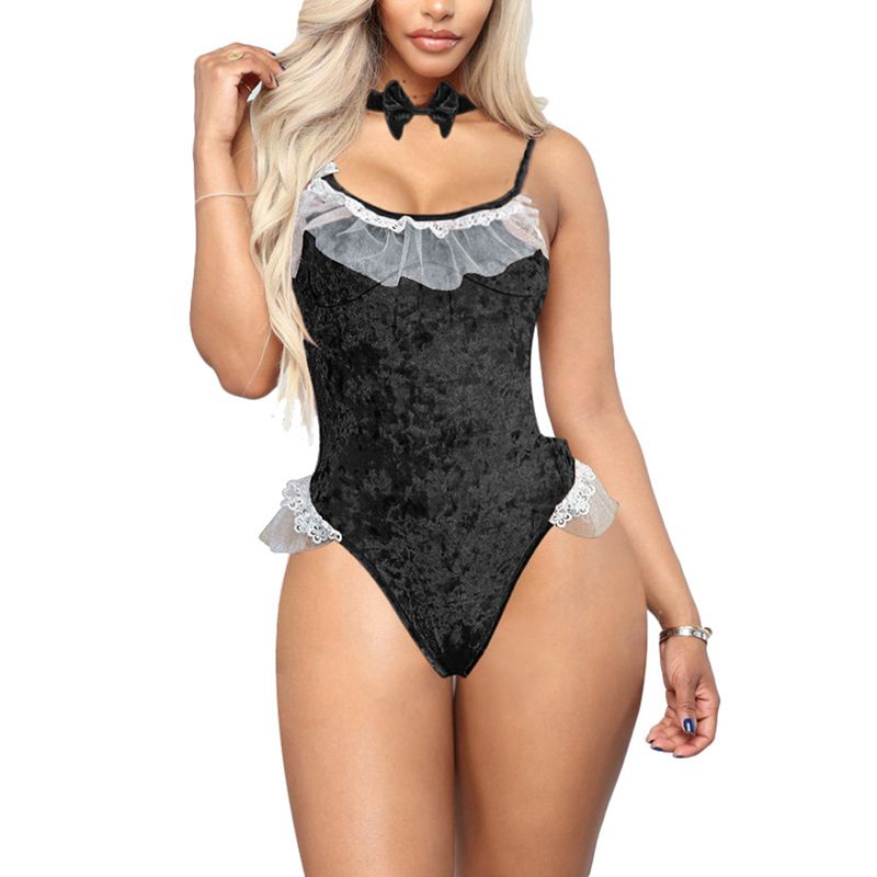 Female Jumpsuit,  U-Neck Sleeveless Jumpsuit Bodysuit Nightwear for Women, S/M/L/XL
