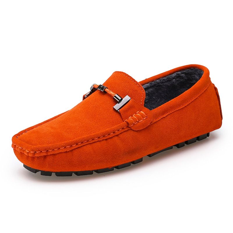 Winter Hot Sell Moccasins Men Loafers Leather Shoes Men Flats Warm Plush Driving Shoes Big Size 38-47