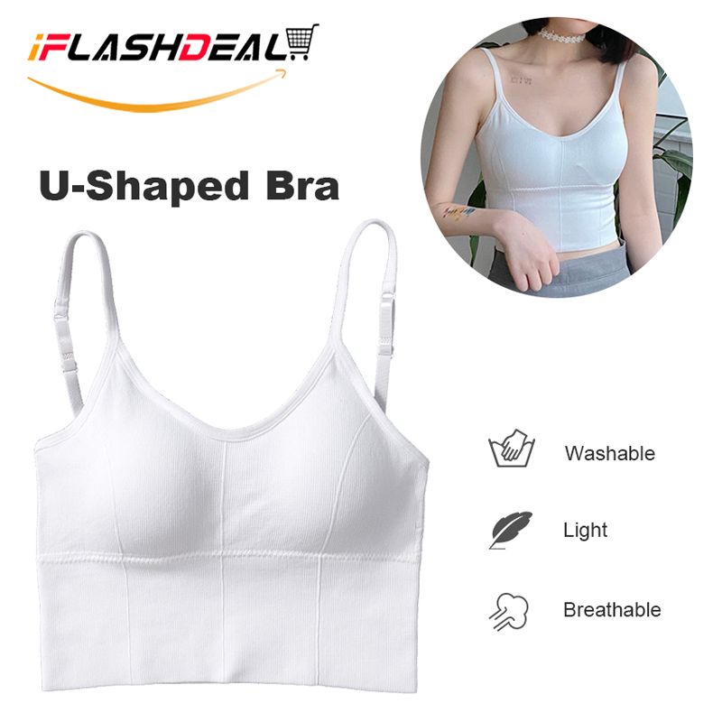 OIMG Seamless Bra U Shape Back Wrapped Chest Nightwear Bra Soft Wear Beauty Back Running Yoga Sports Bra Comfortable Bra For Women
