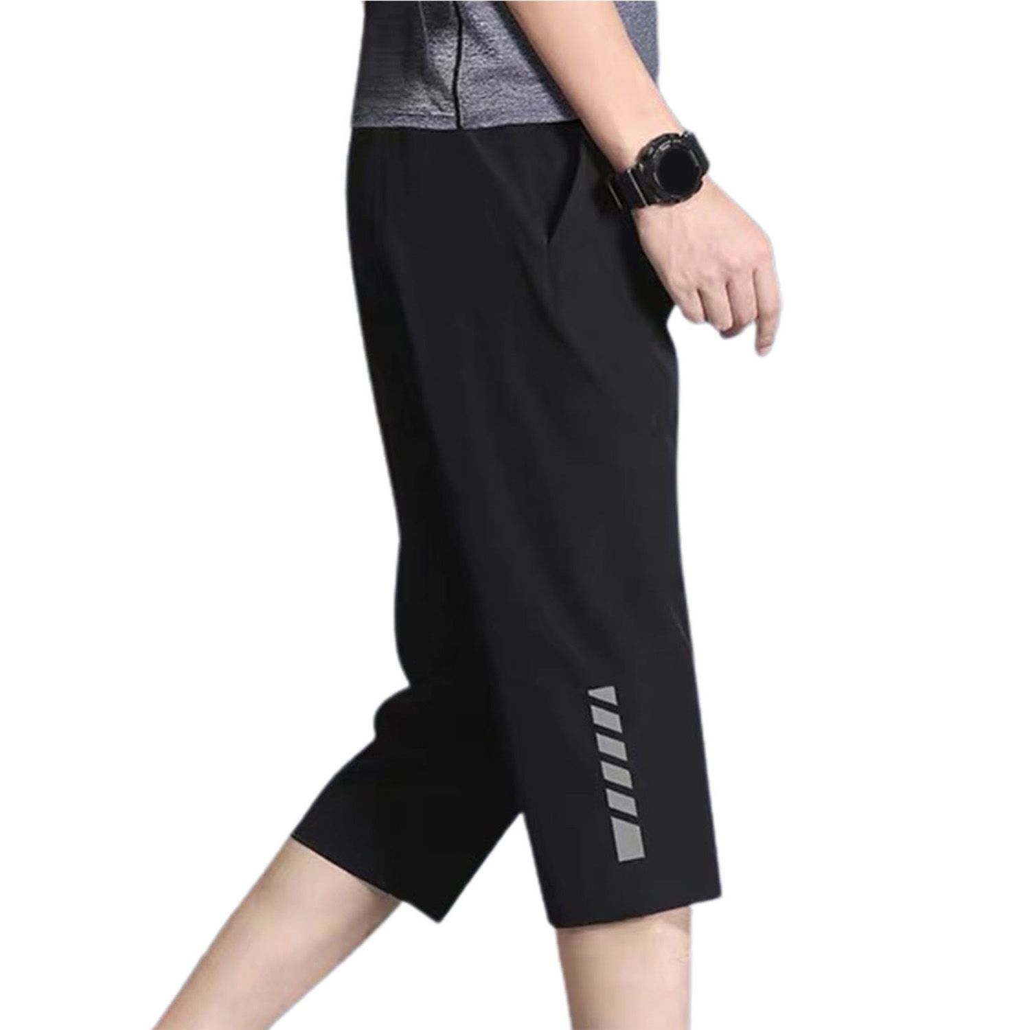 Spring Pantsd-calf Length Pockets Men Cropped Trousers
