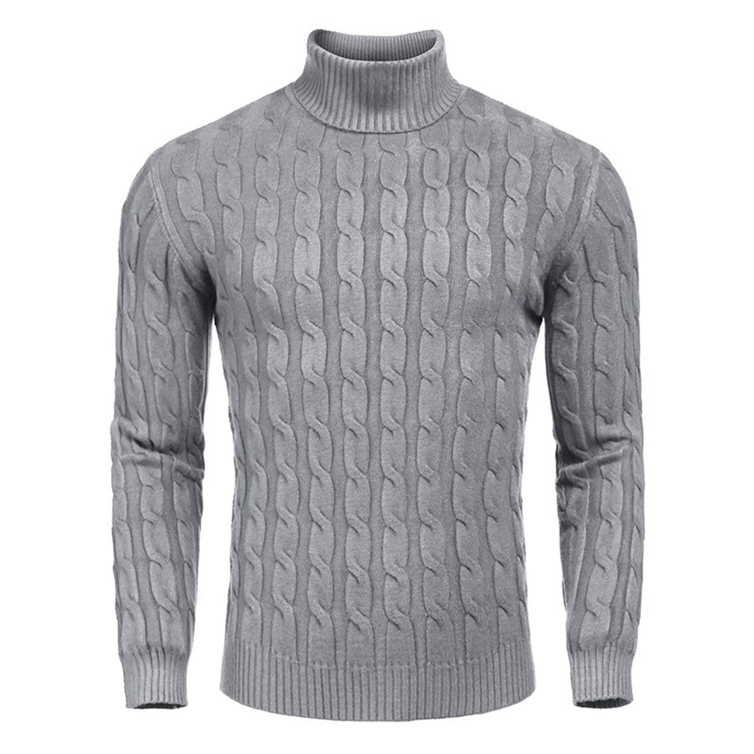 Men Sweater High Collar Warm Men Knitted Shirts