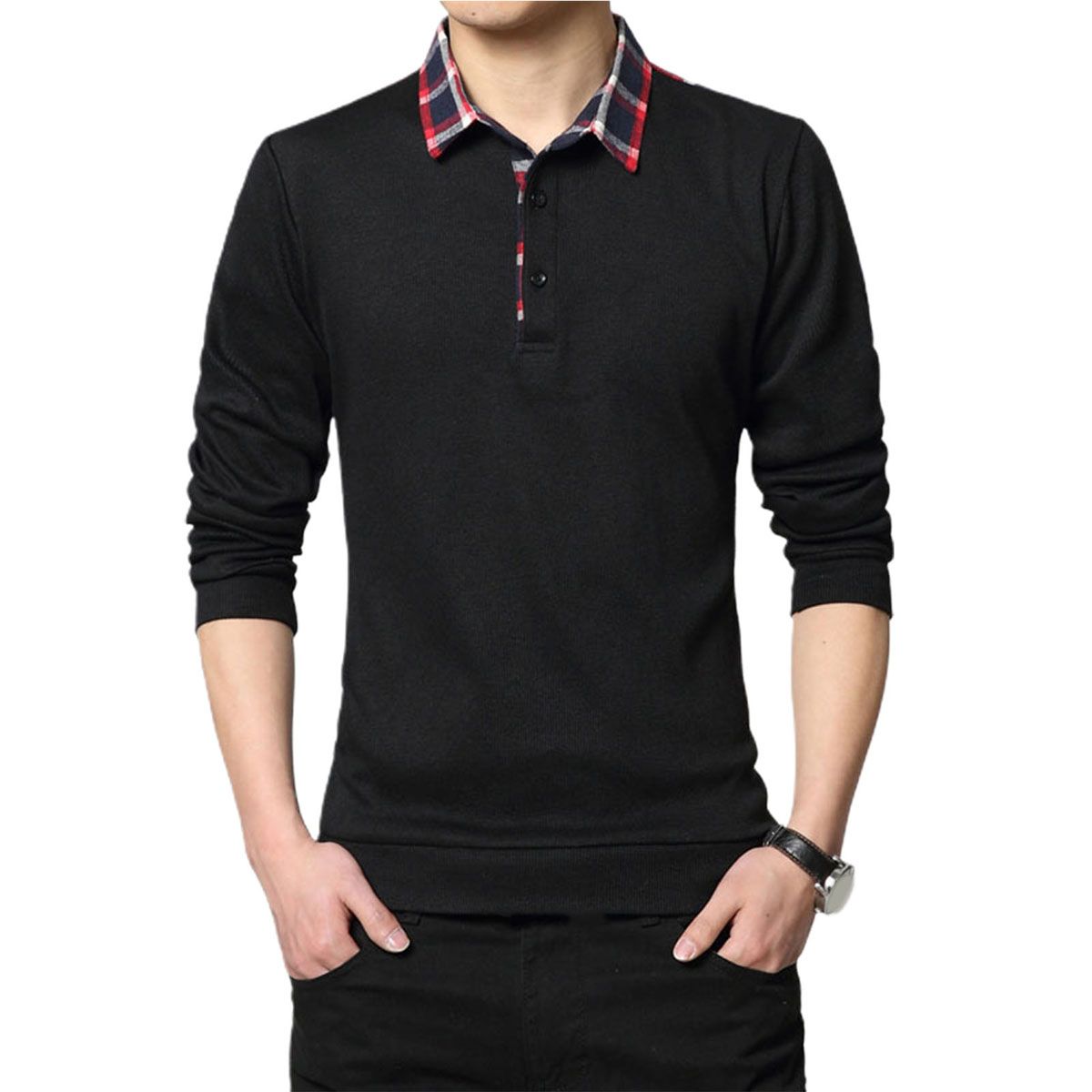 Men Top Contrast Color Casual Men Top