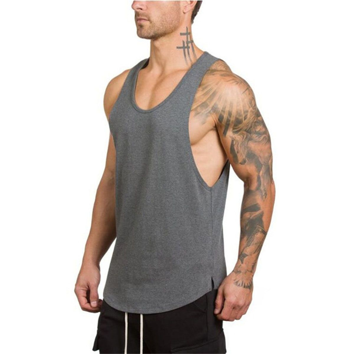 Brand Gym Stringer Clothing Bodybuilding TaTop Men Fitness Singlet Sleeveless Shirt Solid Cotton Muscle Vest Undershirt