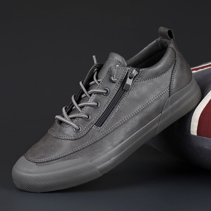 PI Leather Shoes Men Sneakers Zips Men Casual Shoes Slip-on Luxury  Shoes For Men Loafers Outdoor Moccasins Driving Shoes