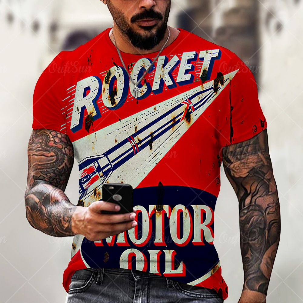 Men's T-Shirt Summer 3D Printing Short-Sleeved Oversized Short Sleeve Personality Fashion Stitching Pattern T-Shirts For Men