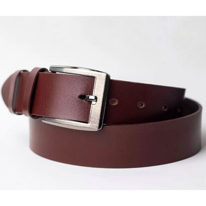 Chocolate Artificial Leather Waist Belt For Men (Size: 36)