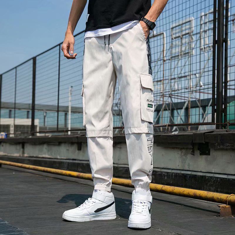 Men's Black Joggers Korean Pants Chandals Man Summer Men's Cargo Pants Multi-pocket Casual Tracksuit Trousers Mens Fashion