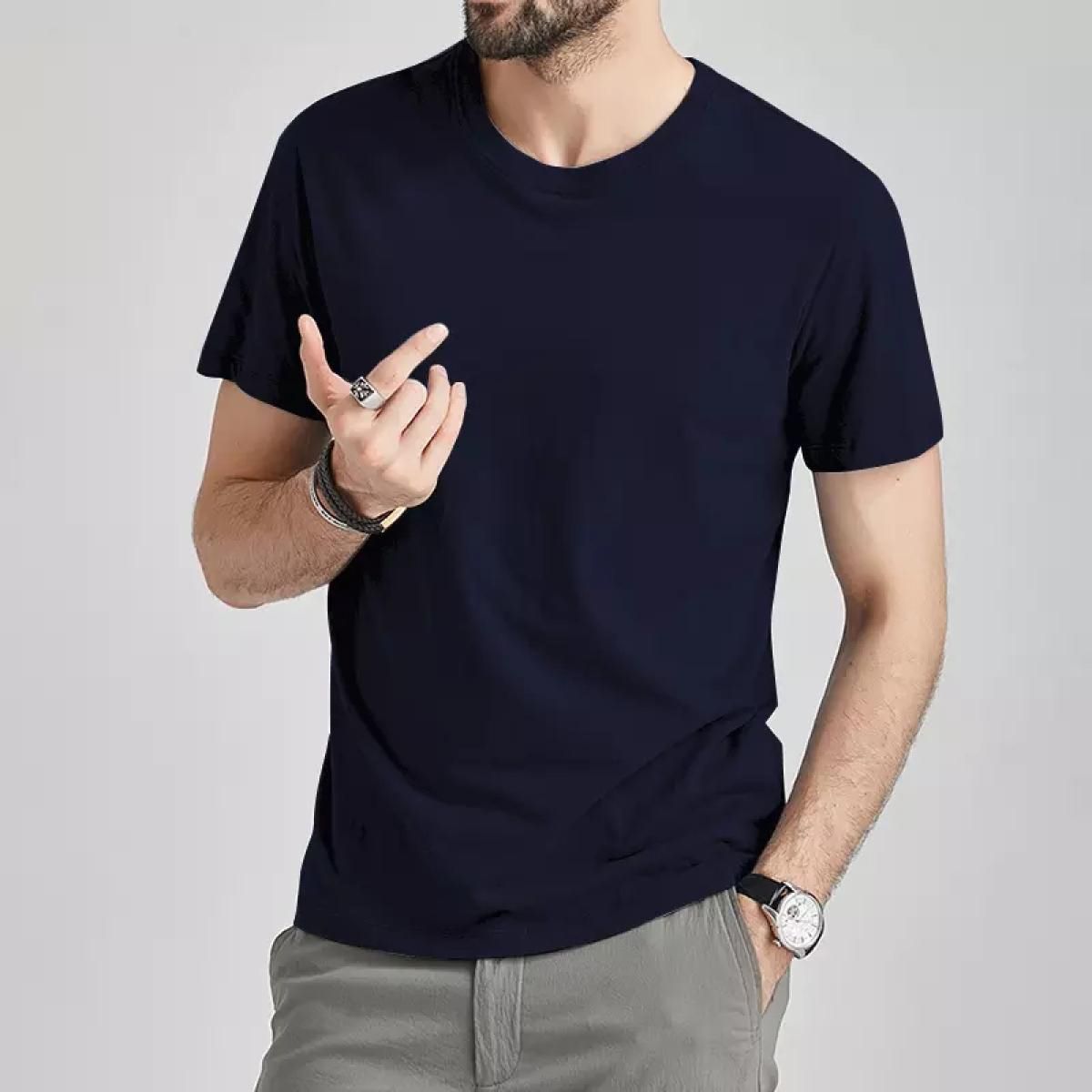 Solid Color T Shirt Men Cotton T-shirts