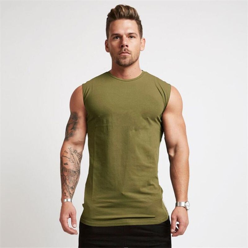Summer Gym TaTop Men Workout Sleeveless Shirt Bodybuilding Clothing Fitness Mens Srtswear Muscle Vests Men Tanktops