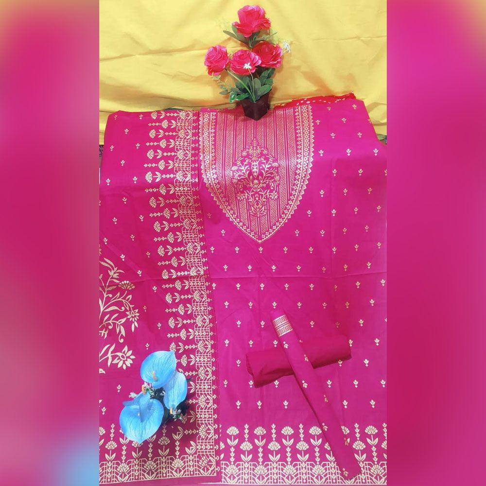 Tarunno VIP Skin Print Unstitched Cotton Three Piece Salwar Kamiz (3 Piece)