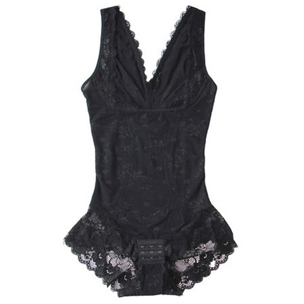 Women sexy multi breasted black body shaping corset breathable comfortable plastic bone shaper crotch button CYHWR