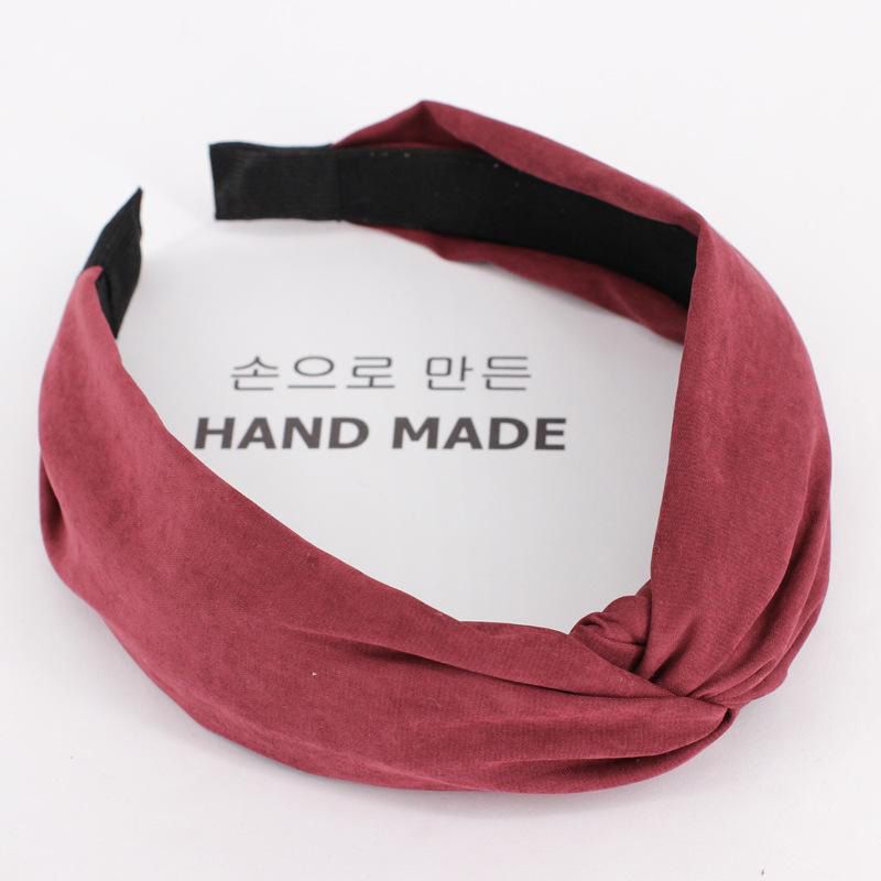 【BestGO】Classic Solid Color Headwear Cross  Hair Band Simple WideBrimmed Head Hoop for Women Casual Sports Headband