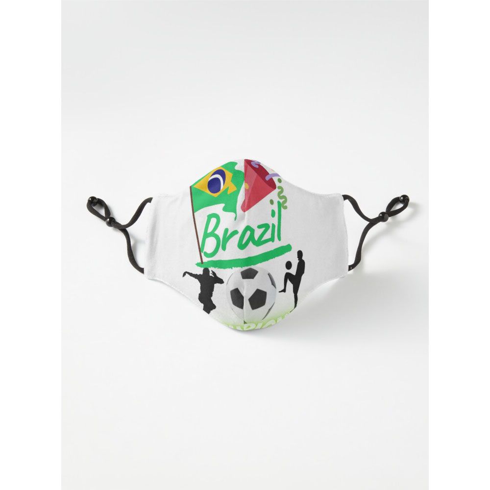 Brazil Football Club 6 Layers Ronaldo FIFA Team Printed Party Six Layer Face Mask For Men And Women Gaming Mask With Adjustable Ear Loop And Digital Print Face Mask Graphics Print Anime Mask