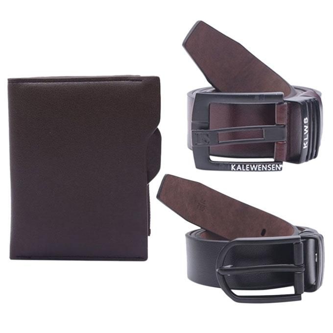 Combo Pack of Leather Belt and Wallet For Men