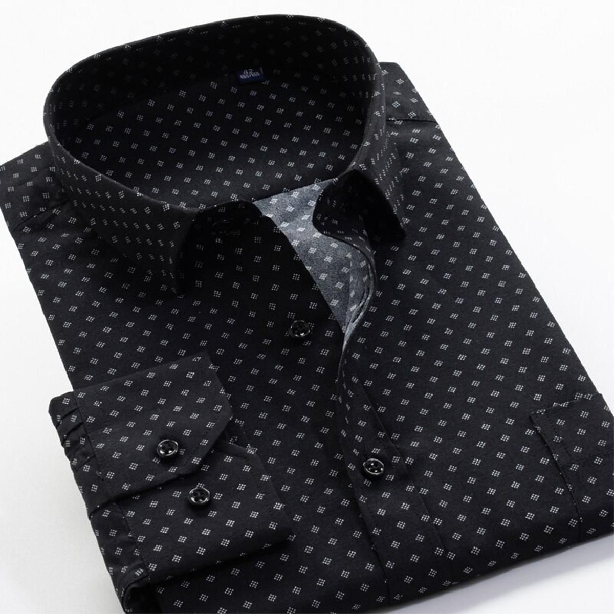 Large Size 8XL 9XL 10XL VROKINO Brand 2021 Vintage Floral Print Long Sleeves Men's Business Casual Dress Fashion Classic Shirt