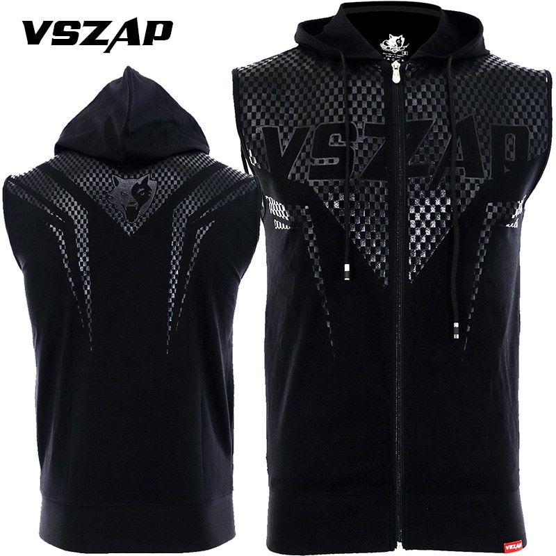 VSZAP summer zipper jacket srts fitness hooded tatop men cotton fighting tatop MMA slim Brand cardigan Sweatshirt homme