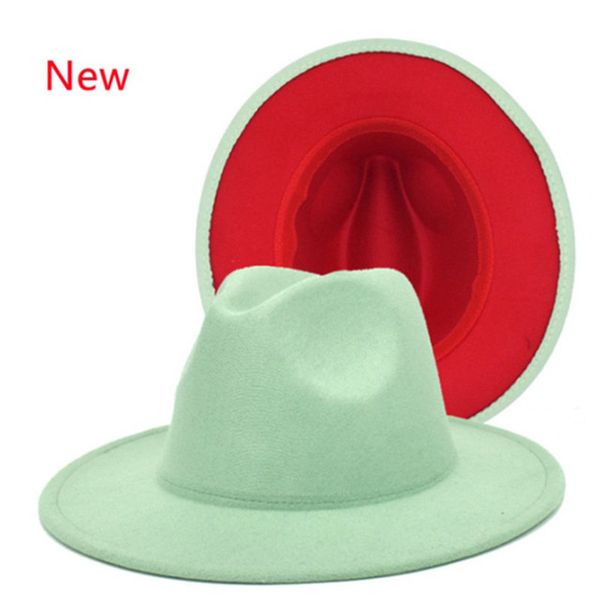 Two-color fedora hat 2021 new color adjustable uni hat Fedora felt hat activity price hat jazz winter hat кепка мужская