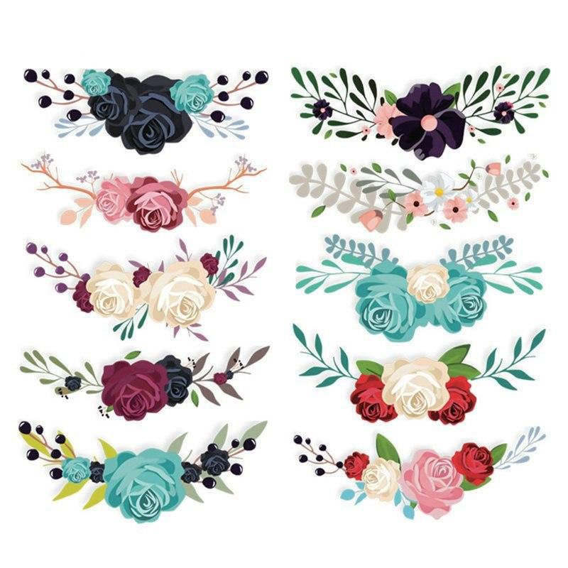 【ALLGOOD】10Pcs/Lot Flower Patches Iron On Clothes Tshirt Dresses Applications Thermostickers Heat Transfer Stickers Patches