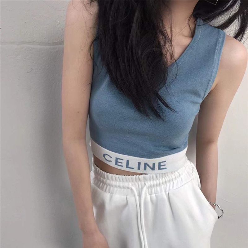 Yfashion Women  Vest Knitted Short Base Outer Wear Striped Camisole Inner op color