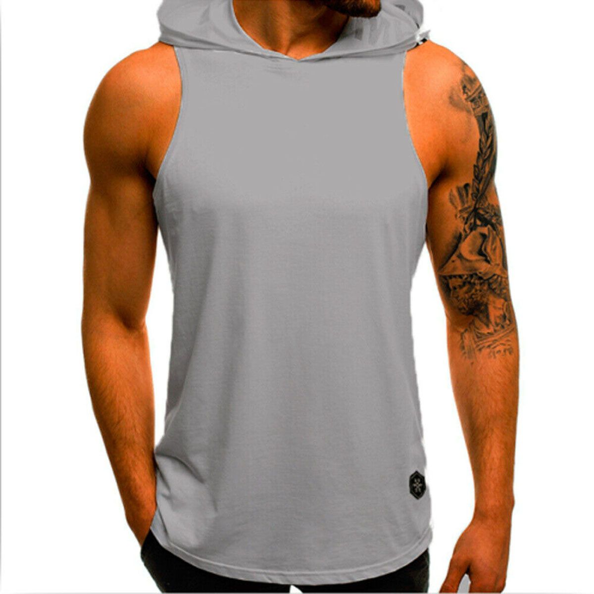 Men Hoodies TaTop Sleeveless Muscle Gym Srt Slim Vest Bodybuilding Hooded Hop Streetwear Workout Elastic Men TaTop