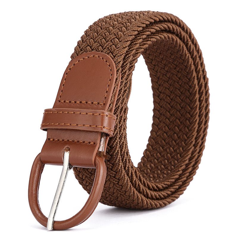 Loldeal 3.5x105cm Woven Women's Skirt Fashionable Casual Versatile Pin Buckle Men's Leather Belt Student Woven Elastic Belt