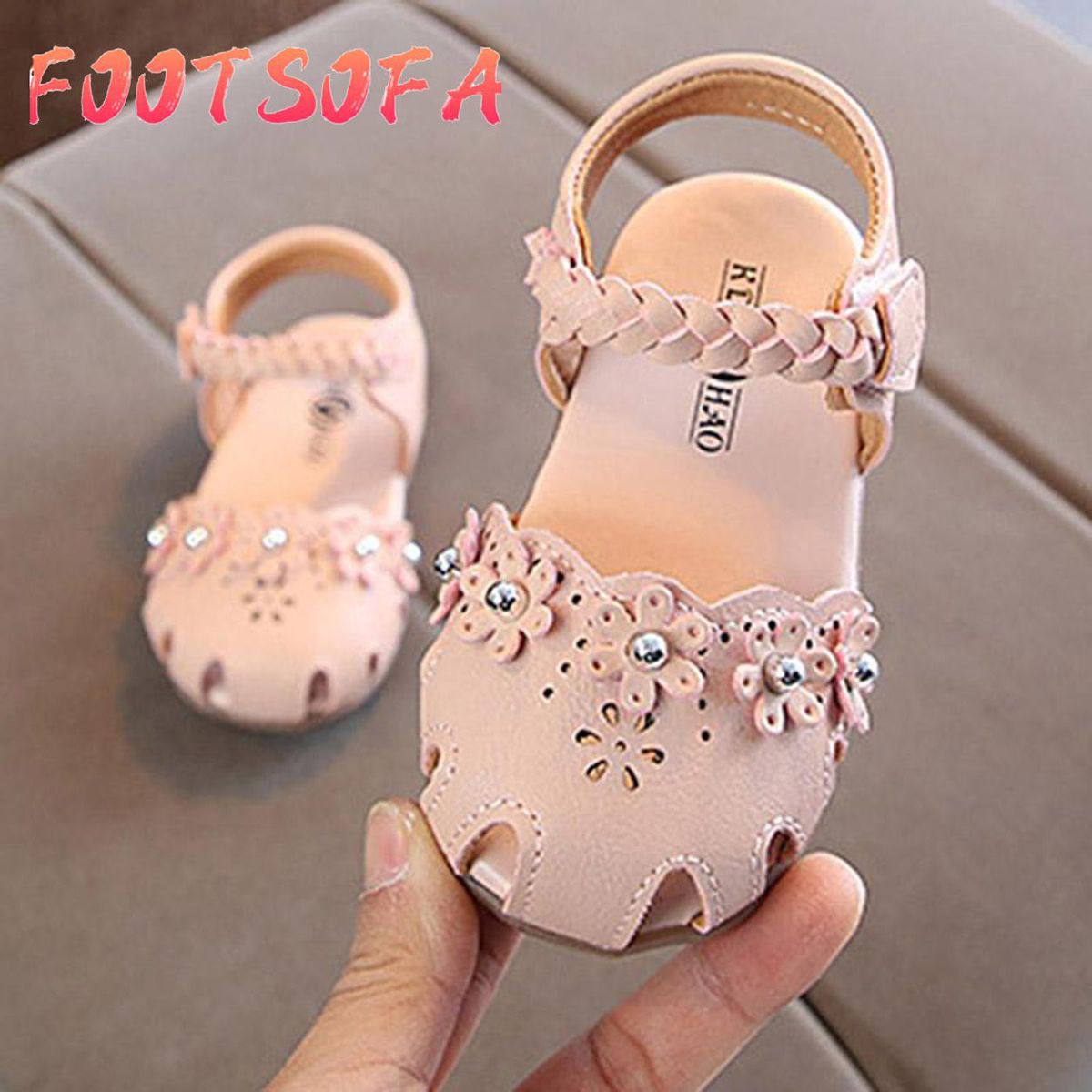 Kids Sandals Girls Flowers Fashion Shoes Children Soft Bottom Flat Toddler Shoes Princess Shoes