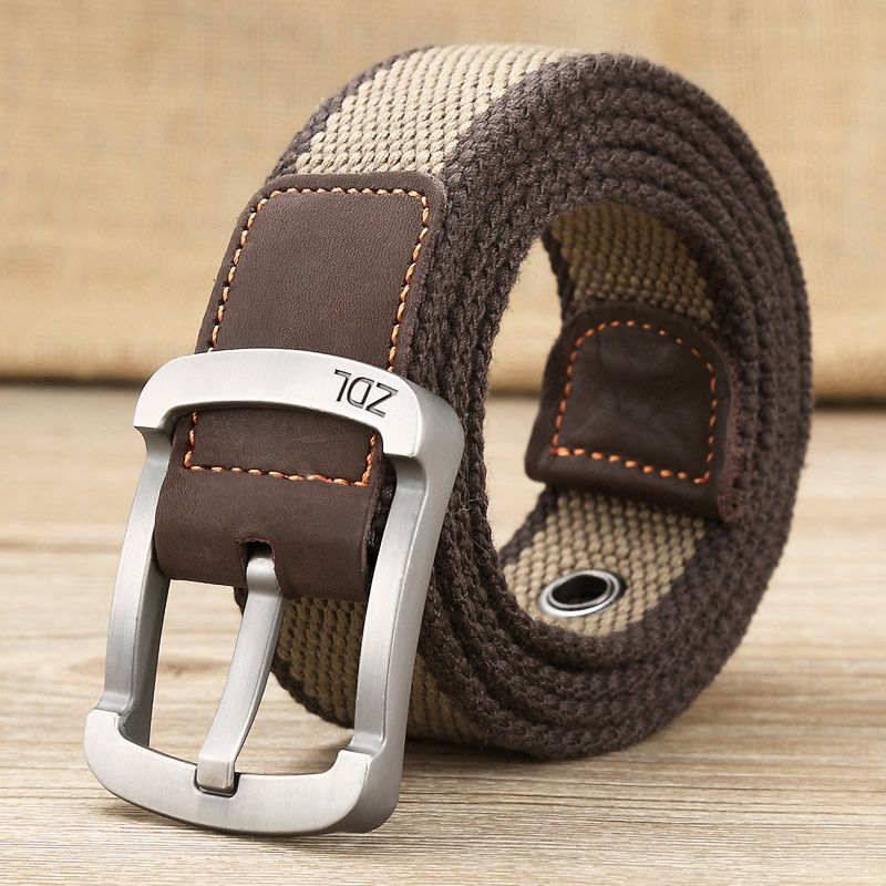 Best ZDL Unisex canvas belt Top quality 3.5cm wide casual canvas belt Outdoor Alloy buckle fashion men Belt