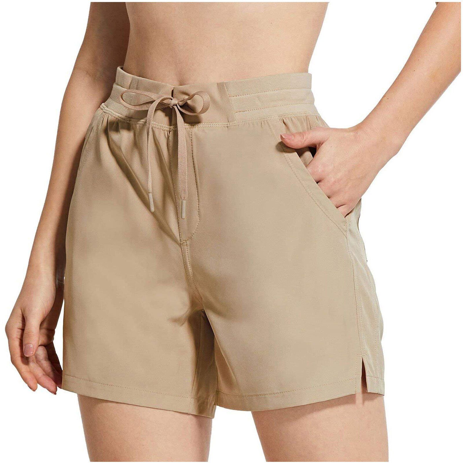 Women's Solid Color Motion Elastic The Waist Run Quick Drying Yoga Pants Shorts Women's High Waist Stretch Athletic Korean