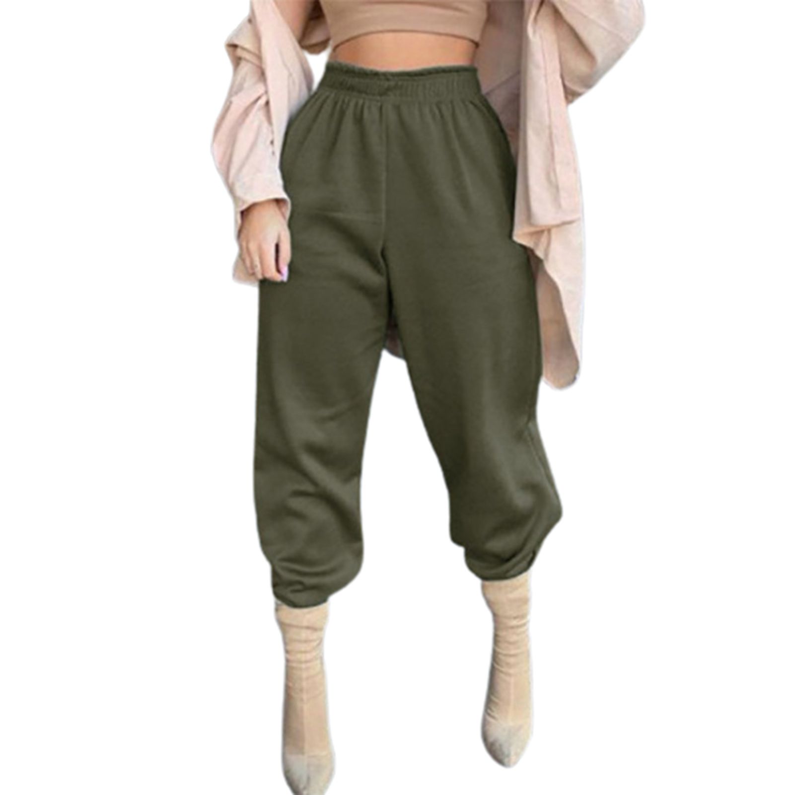 Casual Sweatpants Hip Hop Patchwork Color Women Gym Pants