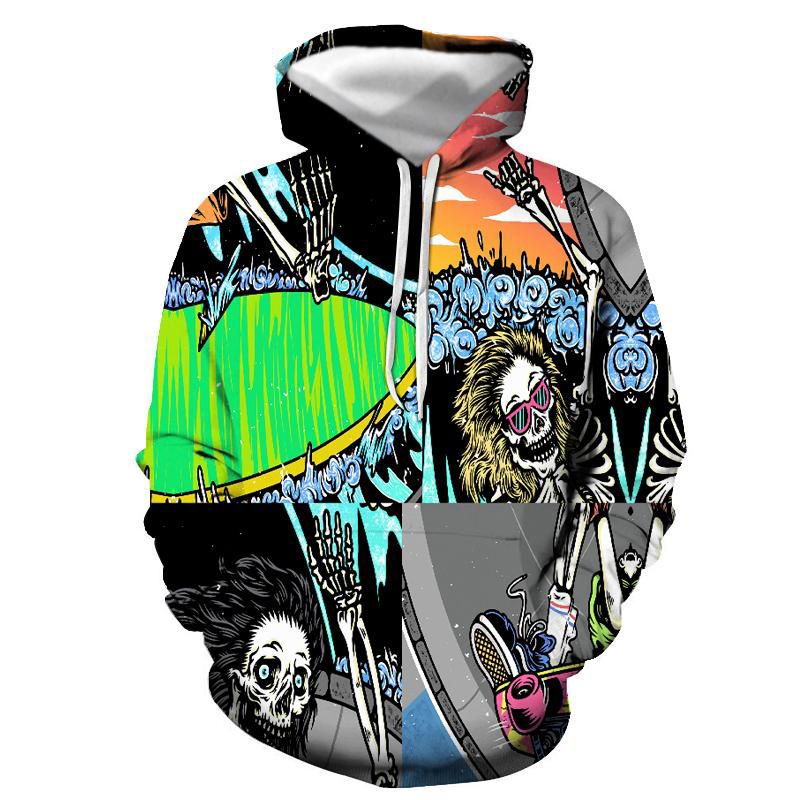 mens Hoodies Sweatshirt 3D Print Funny Skull Streetwear Harajuku Pullover  hop Jacket Men Tracksuit hoody oversized hoodie