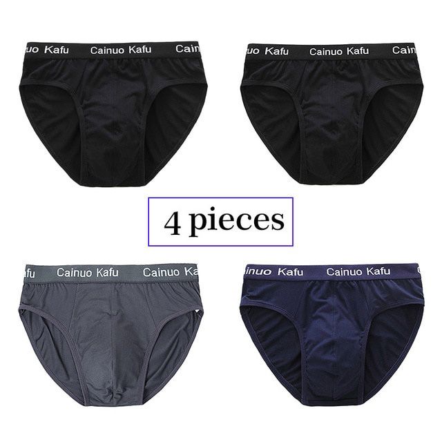 4 Packs Men's Briefs Underpants Model Brief Shorts For Man Male L-3XL 4XL 5XL 6XL 7XL (7XL=one size)
