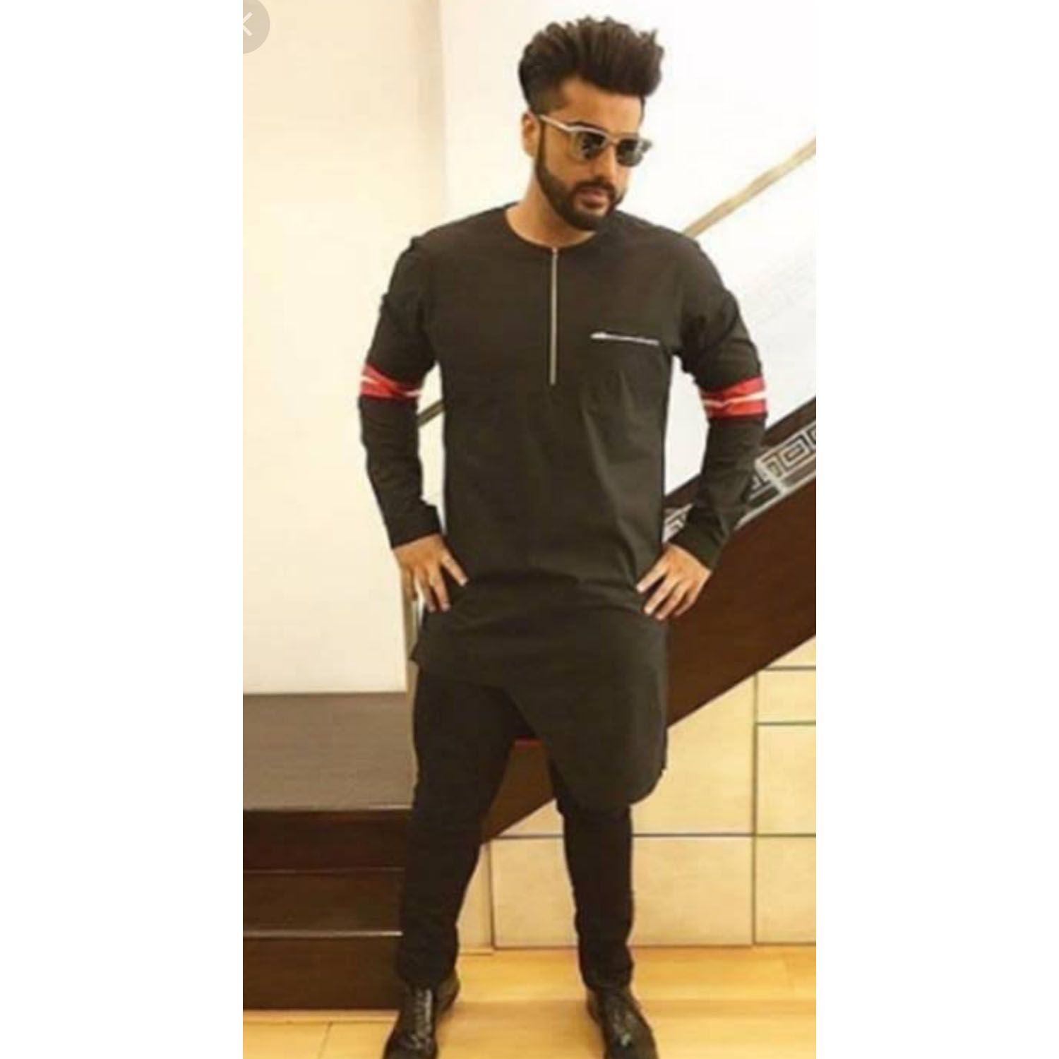 black colour stylish panjabi for men