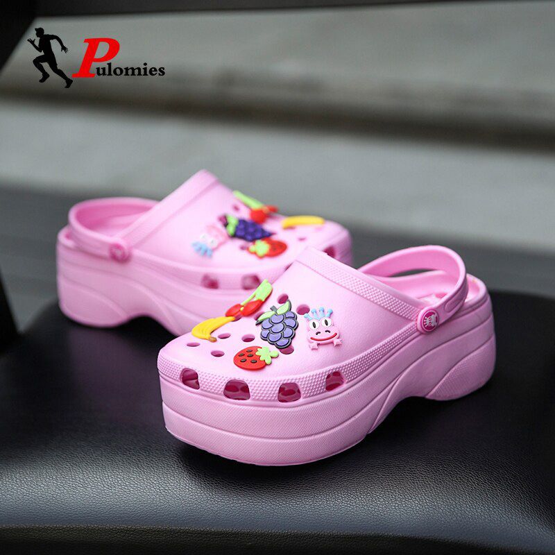 Summer Women Clogs Quick Dry Wedges Platform Garden Shoes Beach Sandals Home Slippers Thick Sole Increased Flip Flops for Women