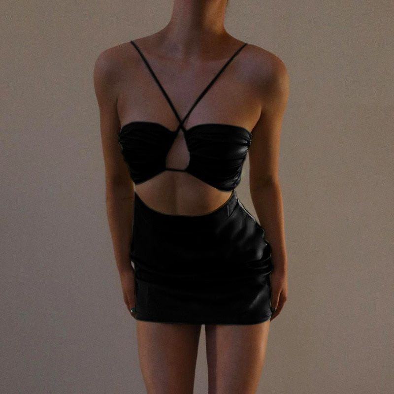 Fashion Summer Halter Backless Mini Dress Holiday Elegant Skinny Sleeveless Club Party Dresses Bodycon