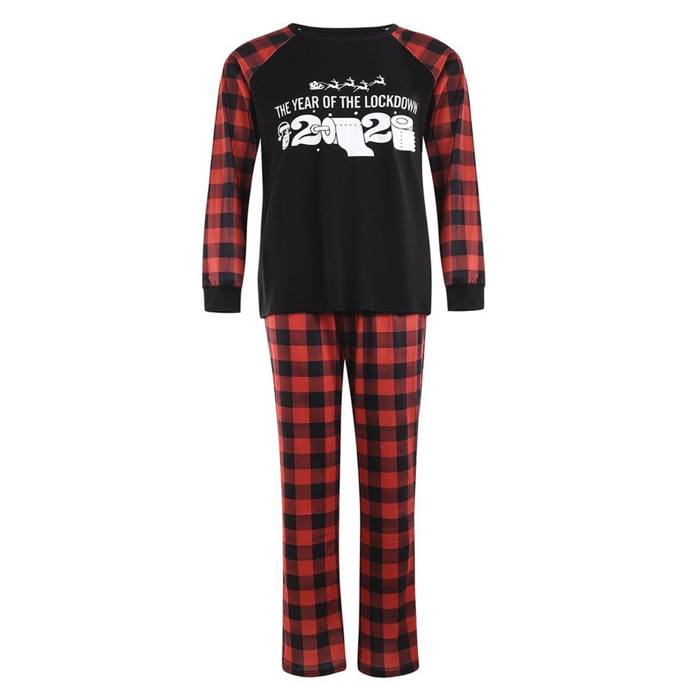 Pajamas Christmas Parent-child Suit Plaid Long-sleeved Printing Home Wear