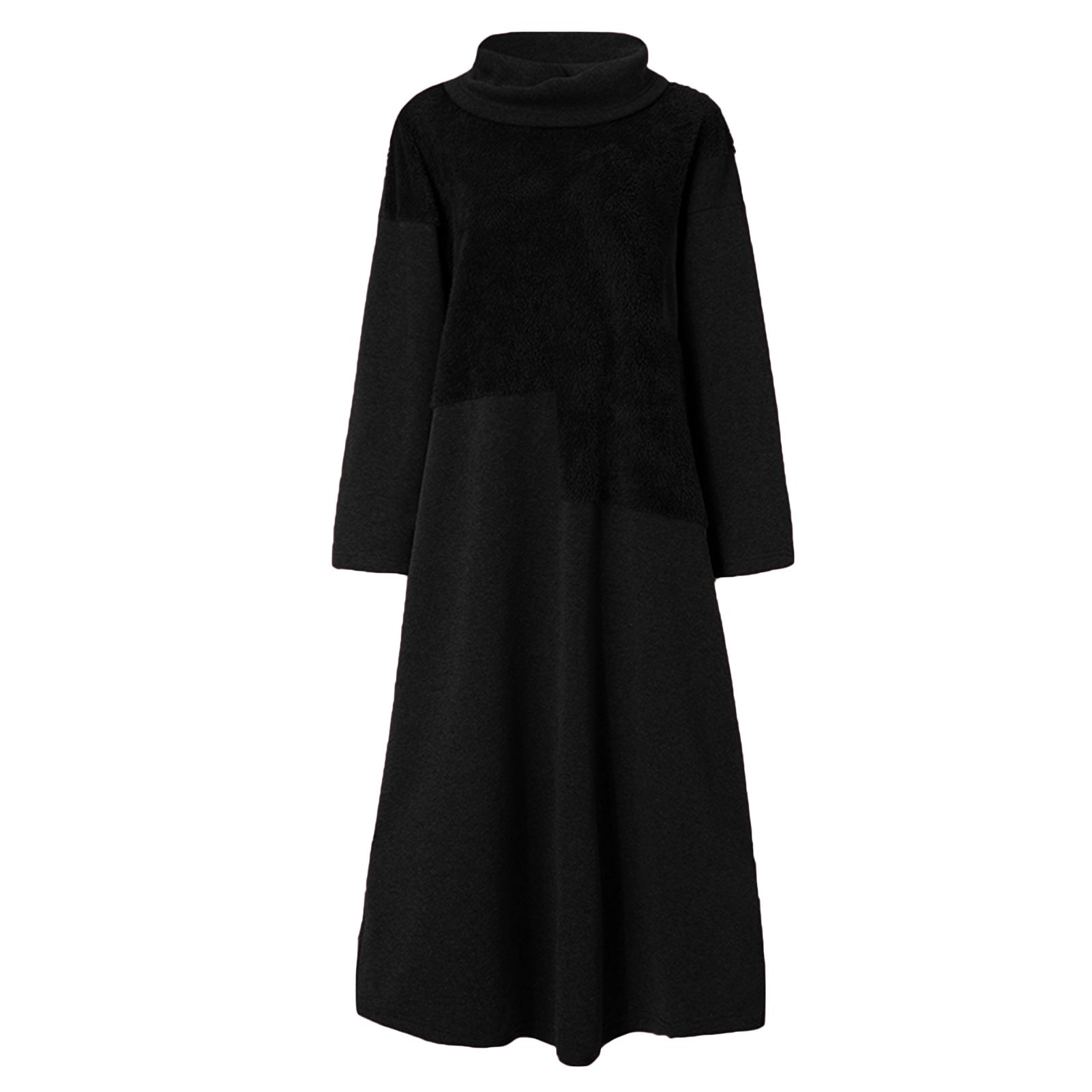 Women Sweatshirt Long Sleeve Asymmetrical Pure Color Dress