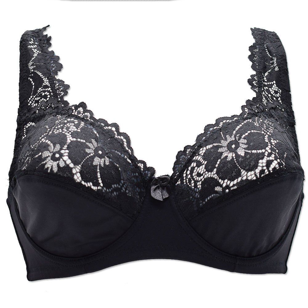 Women Floral Unlined Lace Bra Perspective Brassiere  Lingeries Underwired Bralette Underwear Plus Size Bras B C D E F Cup