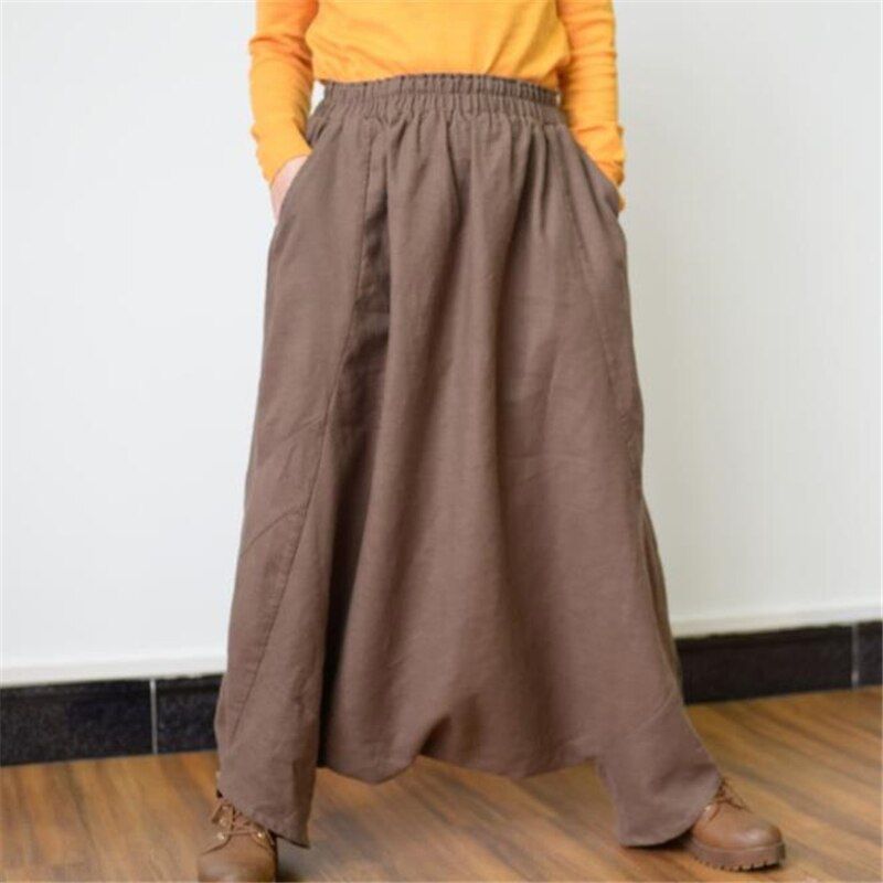 Women Harem Pants Trousers Boho Mid Waist Pants Women Solid Check Pants Baggy Wide Leg Casual Capris